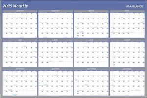 2025 Wall Calendar, Dry Erase Wall Planner, Monthly, 48" X 32", Extra Large, Ver - Picture 1 of 6