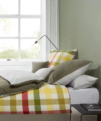 Fleuresse Lech Flanellbettwäsche 603742 100% Cotone a Quadri Multicolore Argento - Immagine 1 di 2