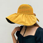 Women Summer Beach Hat Sun Visor Fold able Roll Up Wide Brim Open Top Cap