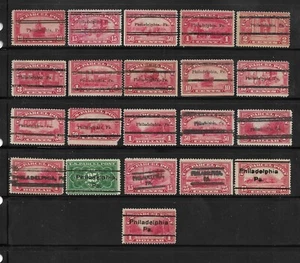 PA Precancels: Philadelphia Types; 1913 Parcel Post/Due (Q/JQ) Issues; 21 Diff. - Bild 1 von 1