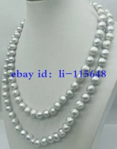 Collana di perle coltivate d'acqua dolce grigie naturali di lusso economiche 10-11 mm 18-42 pollici - Foto 1 di 8
