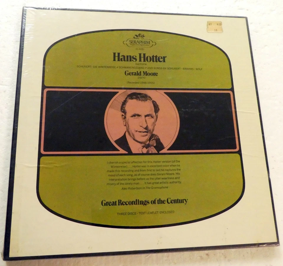 HANS HOTTER Gerald MOORE Great Recordings Of Century 3xLP BOX Opera SEALED LH874 - Image 1 of 1