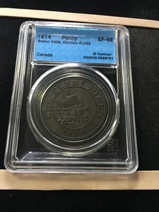 Lower Canada Token  LC-52   Breton #715, CCCS  Graded**EF-45**One Penny - Foto 1 di 6