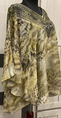 COOL TOP!!!  Beautiful Soft Animal Print/Camo Poncho From Chico’. $15 One Size - Image 1 of 4