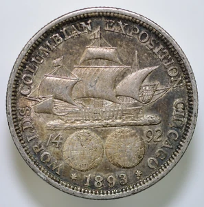 1893 Columbian Exposition Half Dollar 90% Silver 30.61mm Coin #4, FREE SHIPPNG - Picture 1 of 2