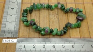 Bracelet baroque RUBIS SUR ZOISITE pierres roulée lithotherapie chips reiki - Picture 1 of 2
