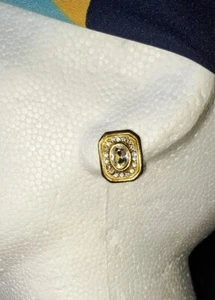 DE COLECCIÓN Estilo Art Deco Pendientes con Clip en Tono Dorado Cuadrado Diamante Brillante Bonito - Imagen 1 de 13