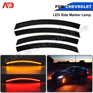 For 2014-2019 Chevy Corvette C7 Smoke Lens LED Side Marker Light Front&Rear 4PCS - Picture 1 of 10