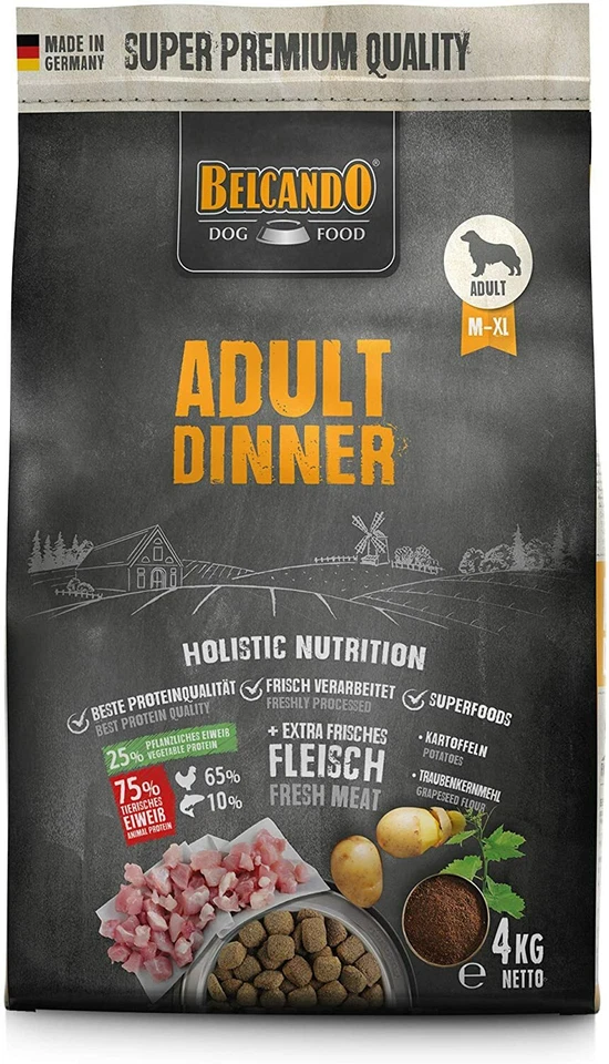 Belcando Adult Dinner Hundefutter 4kg | für ausgewachsene Hunde ab 1 Jahr - Bild 1 von 4