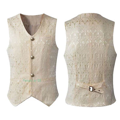 Menswear Medieval Costume Vintage Men's Short Vest Halloween Costume Cosplay New - Image 1 of 4