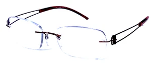 SILHOUETTE 7759 6056 Red/Black Rimless 17-140mm Eyeglasses Frame - Picture 1 of 11