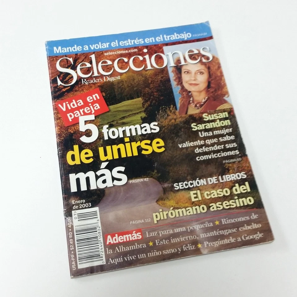 Selecciones Magazine by Reader's Digest Susan Sarandon - January 2003 enero - Image 1 of 1