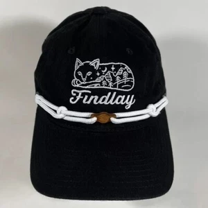 Findlay CAT Embroidered Black Cap, Adjustable Hat, Rope Front - Picture 1 of 7