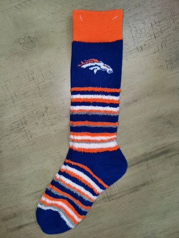 Denver Broncos Women's Fuzzy Stretch NFL Crew Team Socks Medium Cover