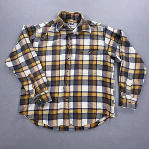 Vintage Fila Hemd Herren S kariert Flanell Fischgrät Langarm Knopfleiste Baumwolle - Bild 1 von 11
