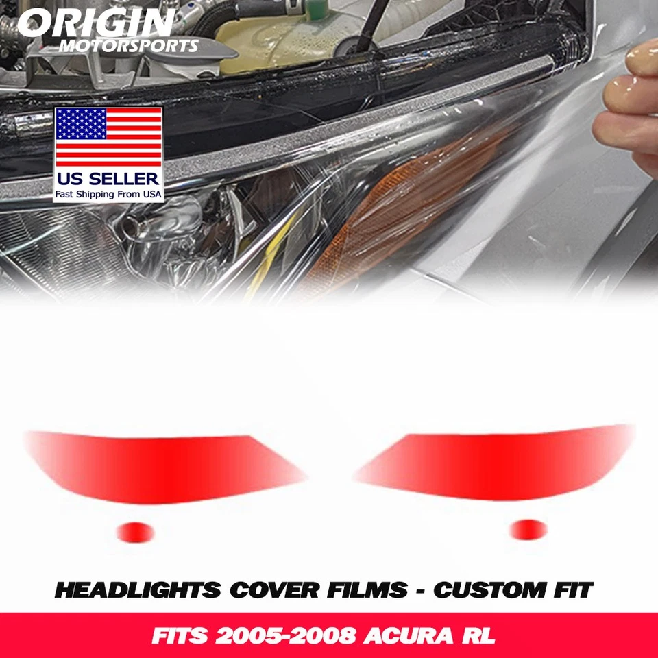 Kit de filme sutiã proteção faróis PreCut capas transparentes PPF compatível com 2005-2008 RL - Imagem 1 de 4