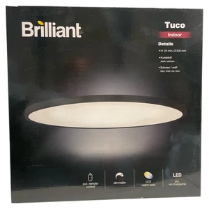 BRILLIANT Lampe, Tuco LED Deckenaufbau-Paneel 50cm schwarz/weiß Deckenleuchte - Bild 1 von 2