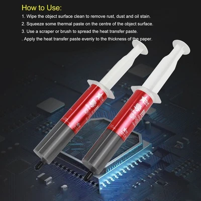 2Pcs Thermal Paste Silicone Grease Compound Syringe Design Accessory For CP Fit - Image 1 of 4