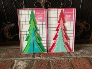 Decorazione albero 3D acrilico nuovo Kailo Chic. Set di 2, sempreverdi e rosso rosa blu - Foto 1 di 10