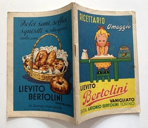 VINTAGE RICETTARIO OMAGGIO LIEVITO BERTOLINI VANIGLIATO 1950s illustrato - Picture 1 of 3