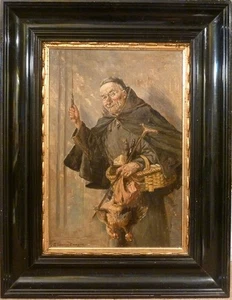 SIMONY JENSEN! A MONK WITH A FULL BASKET AND CHICKENS - Picture 1 of 5