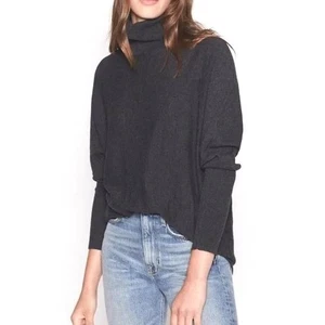 Joie Aydin Wool Cashmere Dolman Sleeve Turtleneck Sweater Size M Gray Knit Cozy - Picture 1 of 8