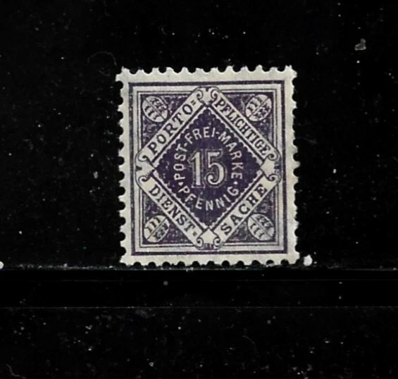 Sello de Wurttemberg-Scott # O48-15pf-como nuevo/VLH-OG-1919-oficial-sobreimpreso Foto 1 de 1