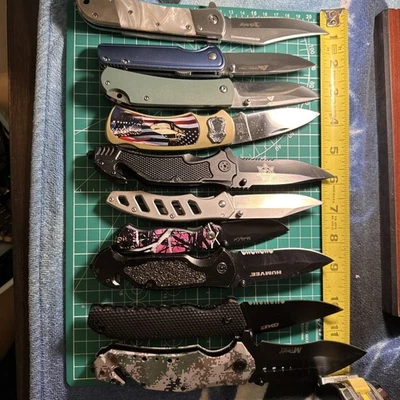 LOT OF 10 BRANDED ELK RIDGE, OZARK, FROST, SPARTA & GK21 FOLDING POCKET KNIVES  - Image 1 of 4