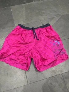 Vintage 90s Umbro Print Neon Pink Soccer Shorts Size XL Mens USA - Picture 1 of 5