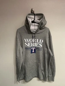 Nike Texas Rangers Mens Large Gray World Series Champions Hoodie Pullover - Picture 1 of 7