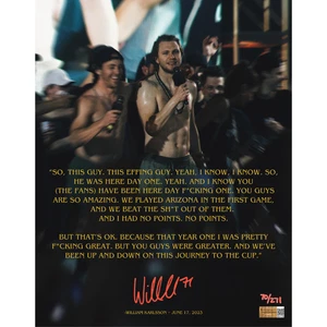 William Karlsson Signed 11x14 Stanley Cup Parade Speech Photo /271 Vegas Knights - Picture 1 of 4