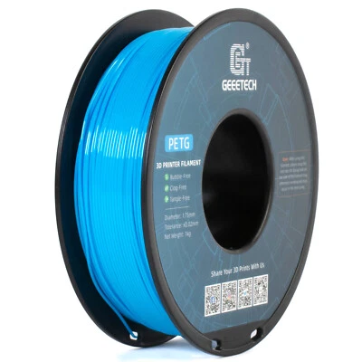 Geeetech 3D-Drucker PETG Filament Wasser Blau 1,75mm 1kg Per Rolle Neu DE