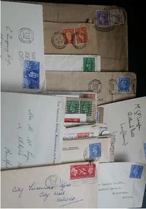 GB c1940's Collection KG VI Covers Wavy Line / Slogan Cancels / Circle All Pics - Picture 1 of 13