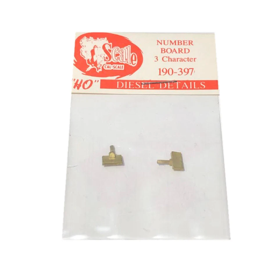 NEW Cal Scale 190-397 Diesel Number Boards Brass Castings (2) 3 Character HO - Image 1 of 1