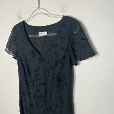 Vestido CDC Mujer 4 Negro Malla Floral Hada Grunge Vintage Años 90 Y2K Capricho Foto 1 de 4