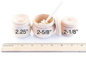 20- Tarros de galletas de madera Olla de frijoles Tarro de hadas de dientes Juego de simulación Cocina Olla de madera Tarro - Imagen 1 de 10