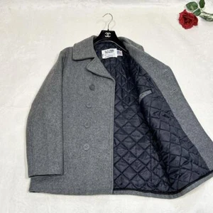 Schott U.S. 740N Pea Coat Jacket Made in USA Wool Gray Size 42 Pre-Owned - Picture 1 of 6