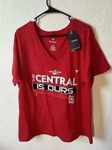 Fanatics Women’s Plus Size 1X St. Louis Cardinals Red V Neck T-Shirt NWT - Picture 1 of 4