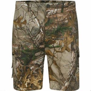 Men's Elasticated Jungle Cargo Shorts Pockets Hunting Fishing Camouflage M - 2XL - Picture 1 of 4