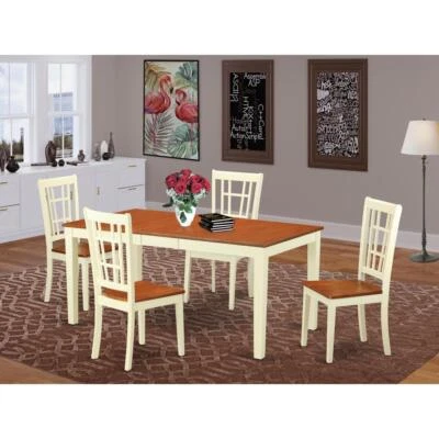 5  Pc  Dining  room  set-Table  with  Leaf  4  Chairs  for  Dining  room - Image 1 of 4