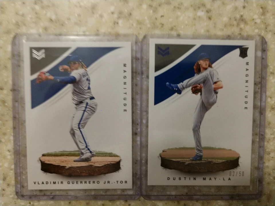 Dustin May 2020 Panini Chronicles Magnitude BLUE RC /50 & Vladimir Guerrero JR - Image 1 of 3