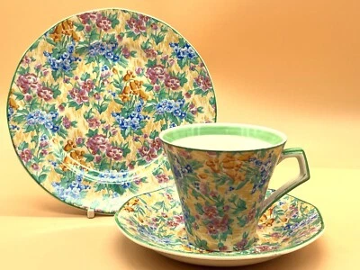 Art Deco Barker Bros Tudor Ware chintz tea cup, saucer & side plate trio. 6050. - Image 1 of 4