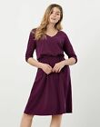 Joules - Womens Jade Easy Jersey Dress - Berry Stripe Purple / Black - US Size 4