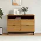Chest Of Drawers Storage Cabinet Drawer Cabinet Flam Solid Wood Pine Vidaxl
