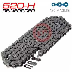 CATENA DI TRASMISSIONE RINFORZATA UNIVERSALE PER MOTO PASSO 520 120 MAGLIE - Foto 1 di 3