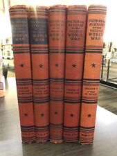 Pictorial History of the Second World War Volumes I to V Hardcover Books NICE!!!