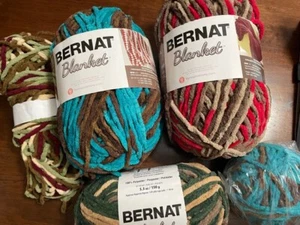 Bernat yarn - BLANKET - partial skeins -super bulky soft polyester - multi color - Picture 1 of 12