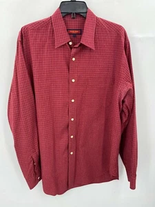 Austin Reed Shirt Mens Large Red Plaid Long Sleeve Button Up Business Casual - Picture 1 of 5