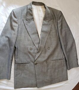 Parigi Gary Waters Men's Suit Jacket Blazer Sport Coat Gray Pinstripes 40R