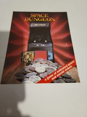 Flyer TAITO SPACE DUNGEON 1981 Arcade Videojuego Anuncio Original Ver Foto Foto 1 de 3